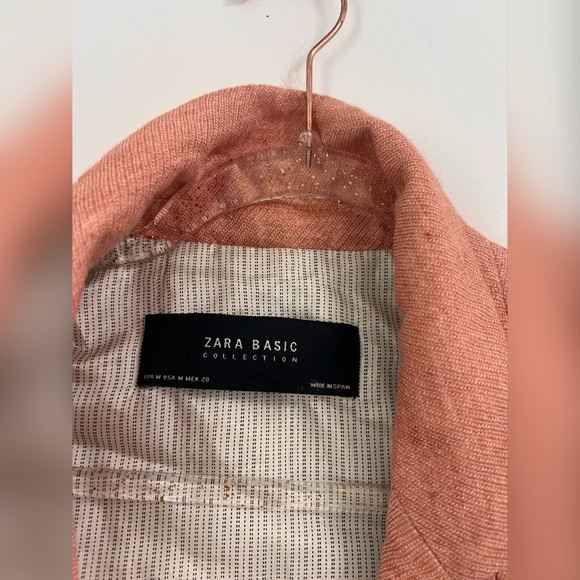 Zara Basic Collection Linen Salmon Blazer Size M - Picture 5 of 6